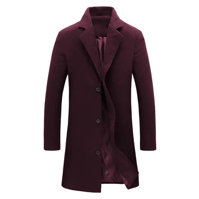 Heren Wollen Jas Warm voor Herfst en Winter - Mode Vibes