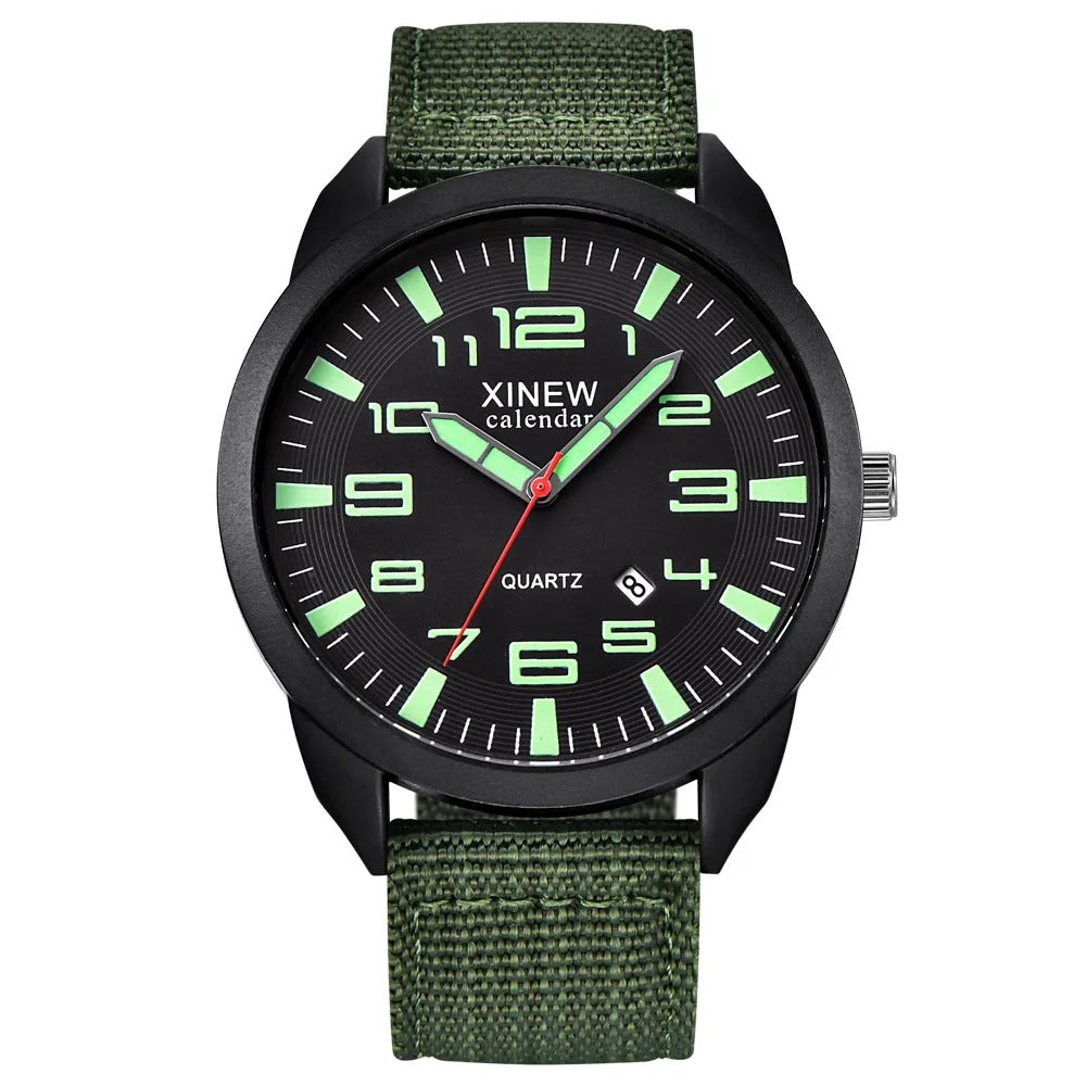 Quartz Horloge met Lichtgevende Wijzerplaat en Datumfunctie
