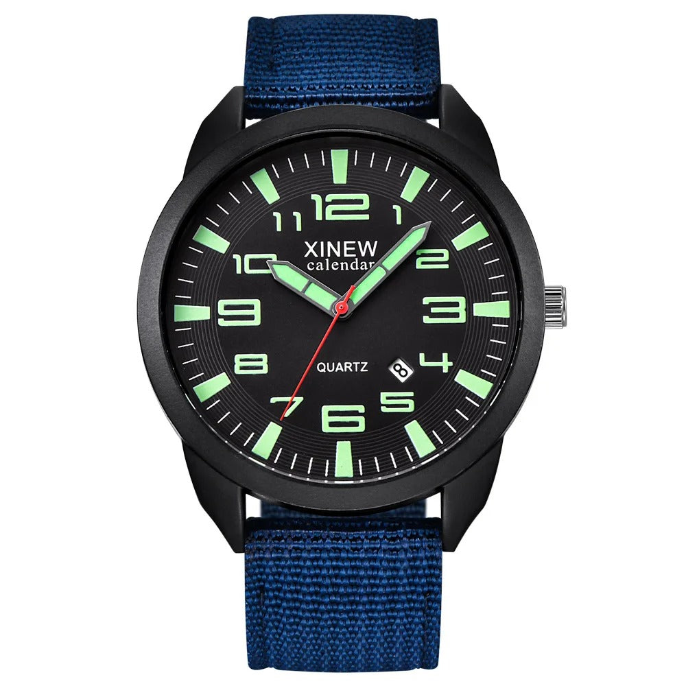 Quartz Horloge met Lichtgevende Wijzerplaat en Datumfunctie