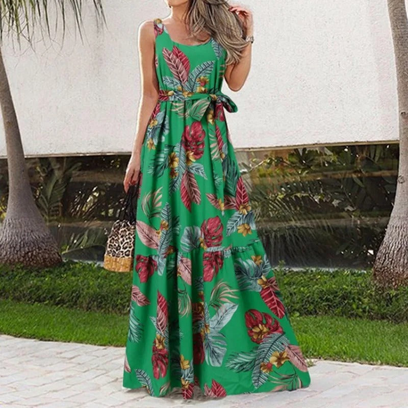 Jurk met Bloemenprint Zomerjurk Vrouw Los