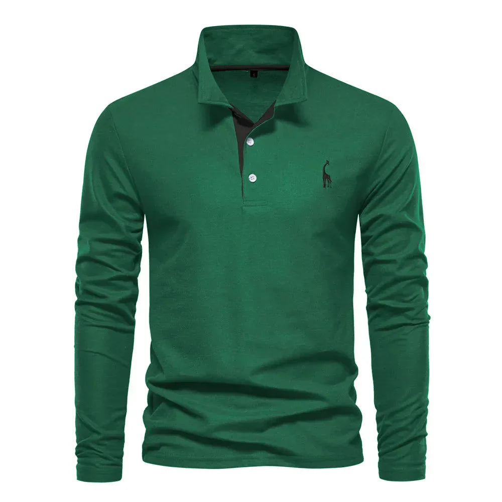 Heren Poloshirt Lange Mouwen Klassiek Stijl