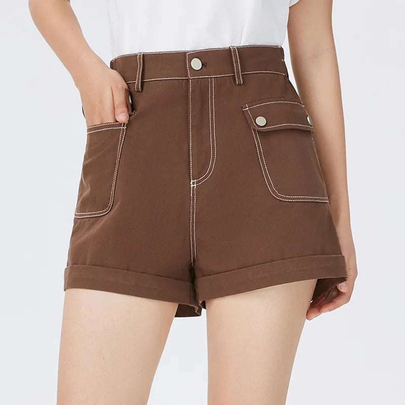 Katoenen A-lijn Shorts voor Vrouw Comfortabel