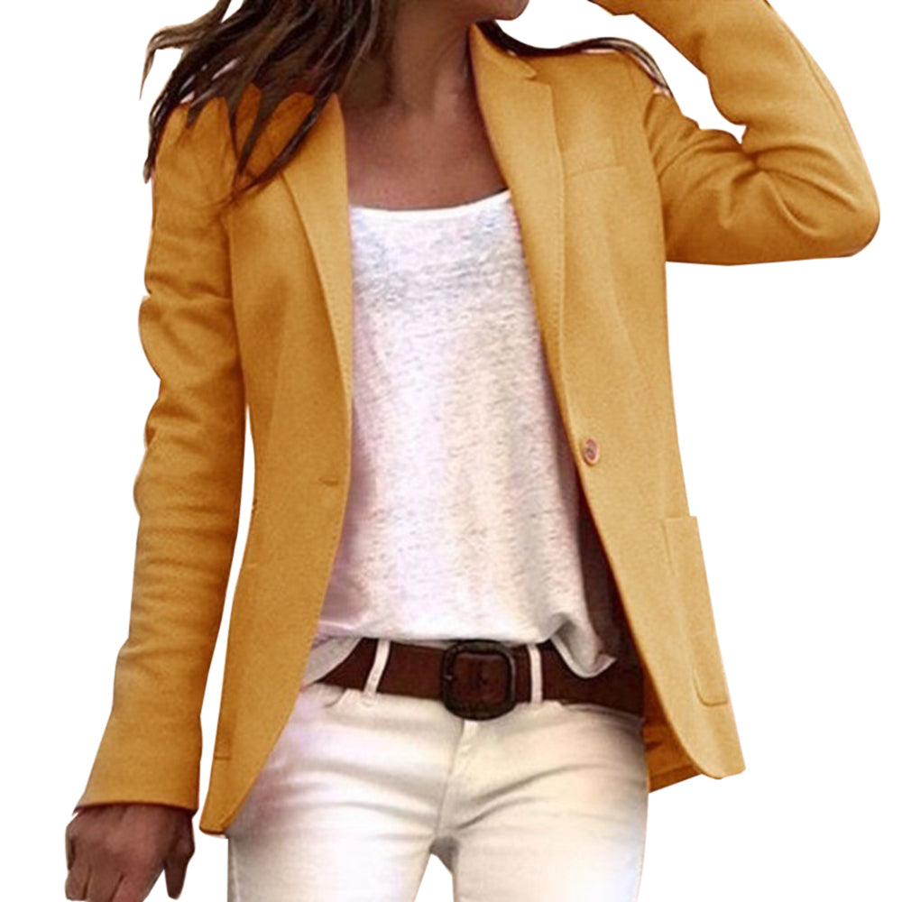 Dames Blazer Smal Model Lange Mouwen Werk Outfit