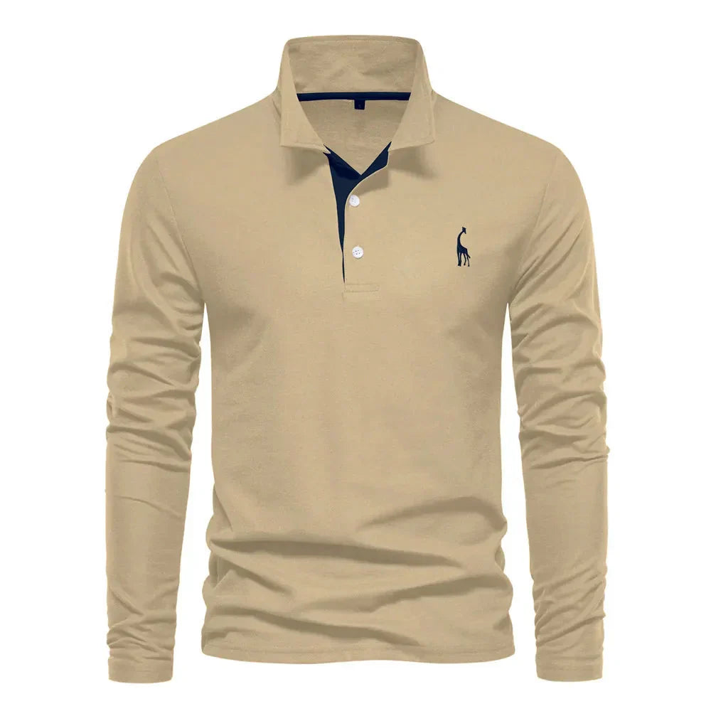 Heren Poloshirt Lange Mouwen Klassiek Stijl