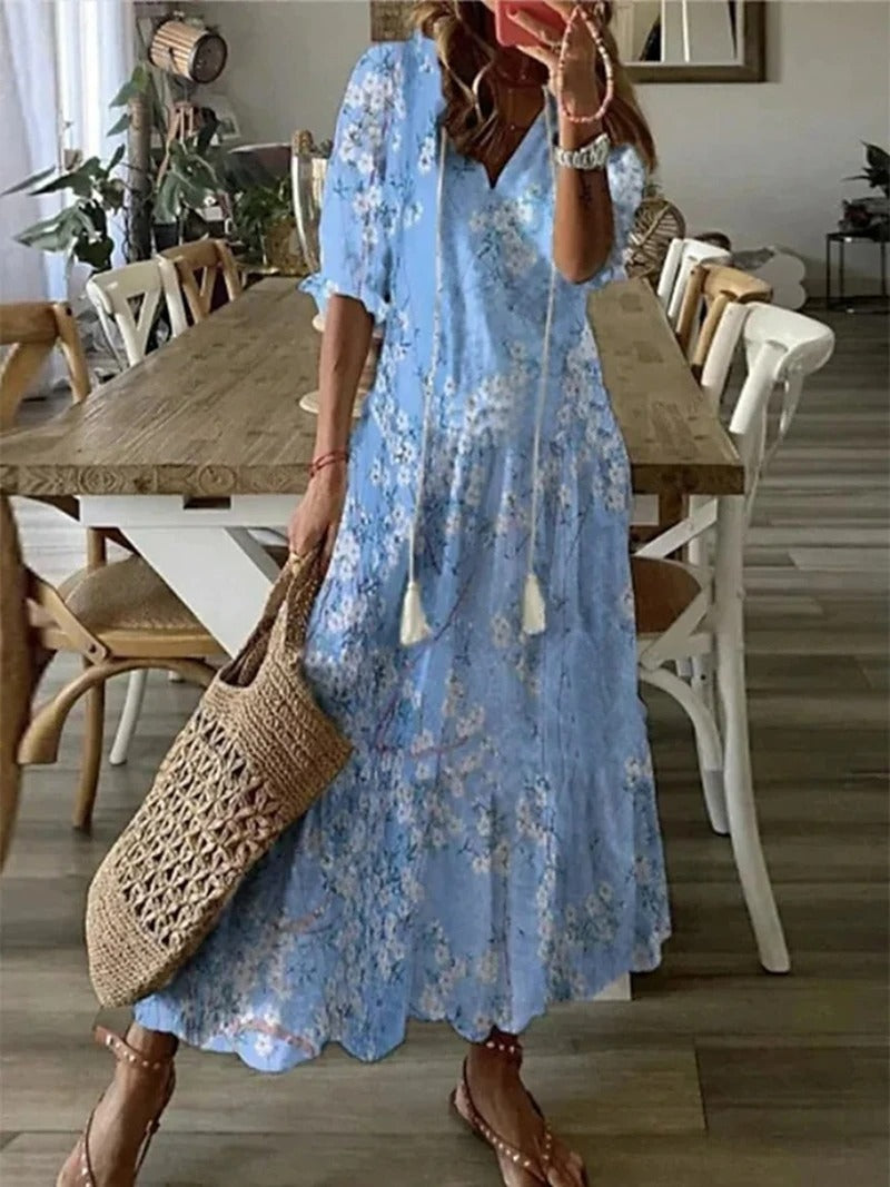 Benthe | Lichte Ademende Boheemse Stijl maxi jurk
