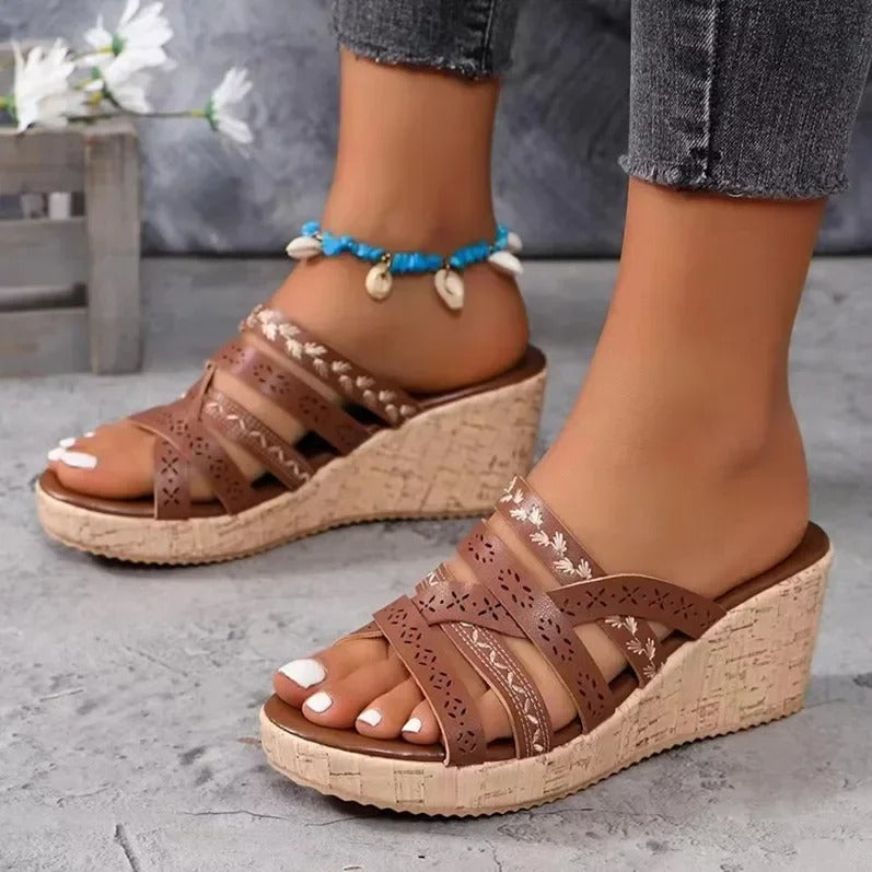 Vintage Sandalen voor Vrouw Leer Helena Stijl