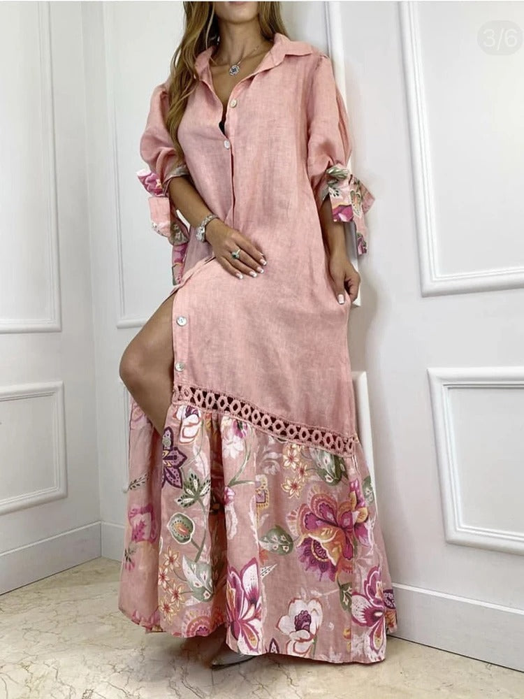 Vrouwelijke Zomerjurk Elegante Lantaarnmouwen - Mode Vibes