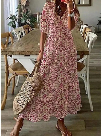 Benthe | Lichte Ademende Boheemse Stijl maxi jurk