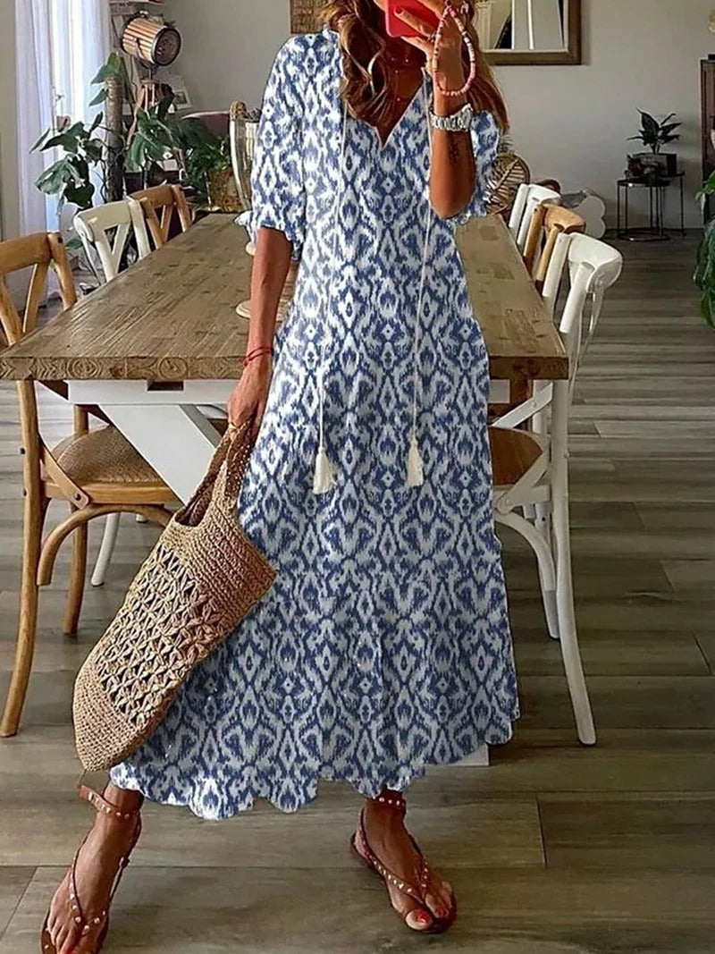 VELANORA - Bohemian Maxi Jurk voor Zomerse Vrouwen