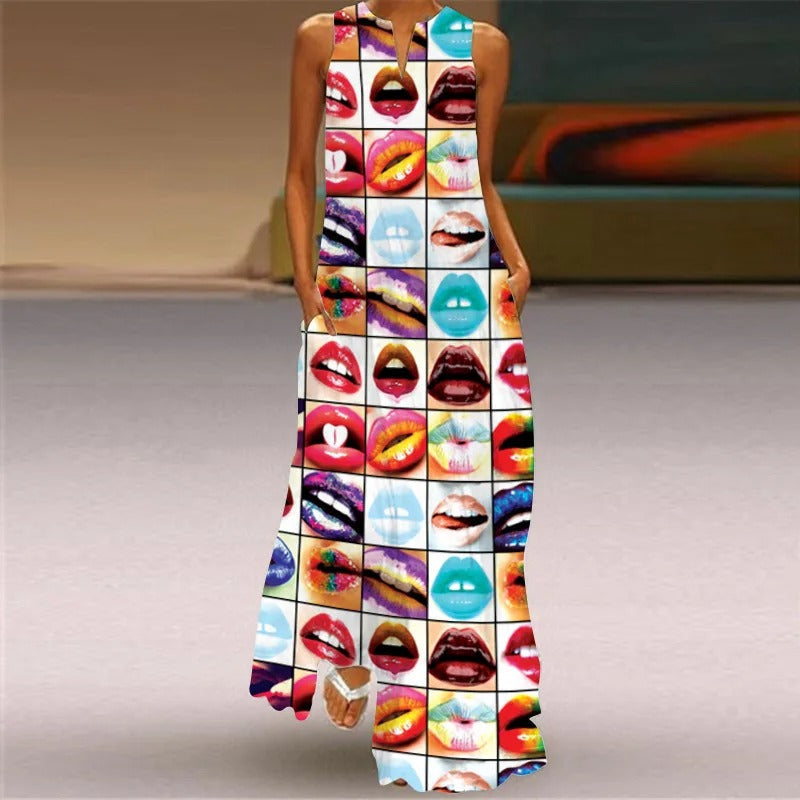 Kleed Retro Opdruk Vintage Stijl