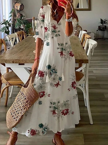 Benthe | Lichte Ademende Boheemse Stijl maxi jurk