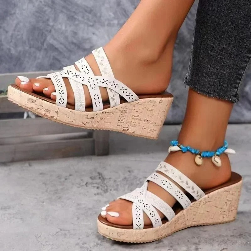 Vintage Sandalen voor Vrouw Leer Helena Stijl