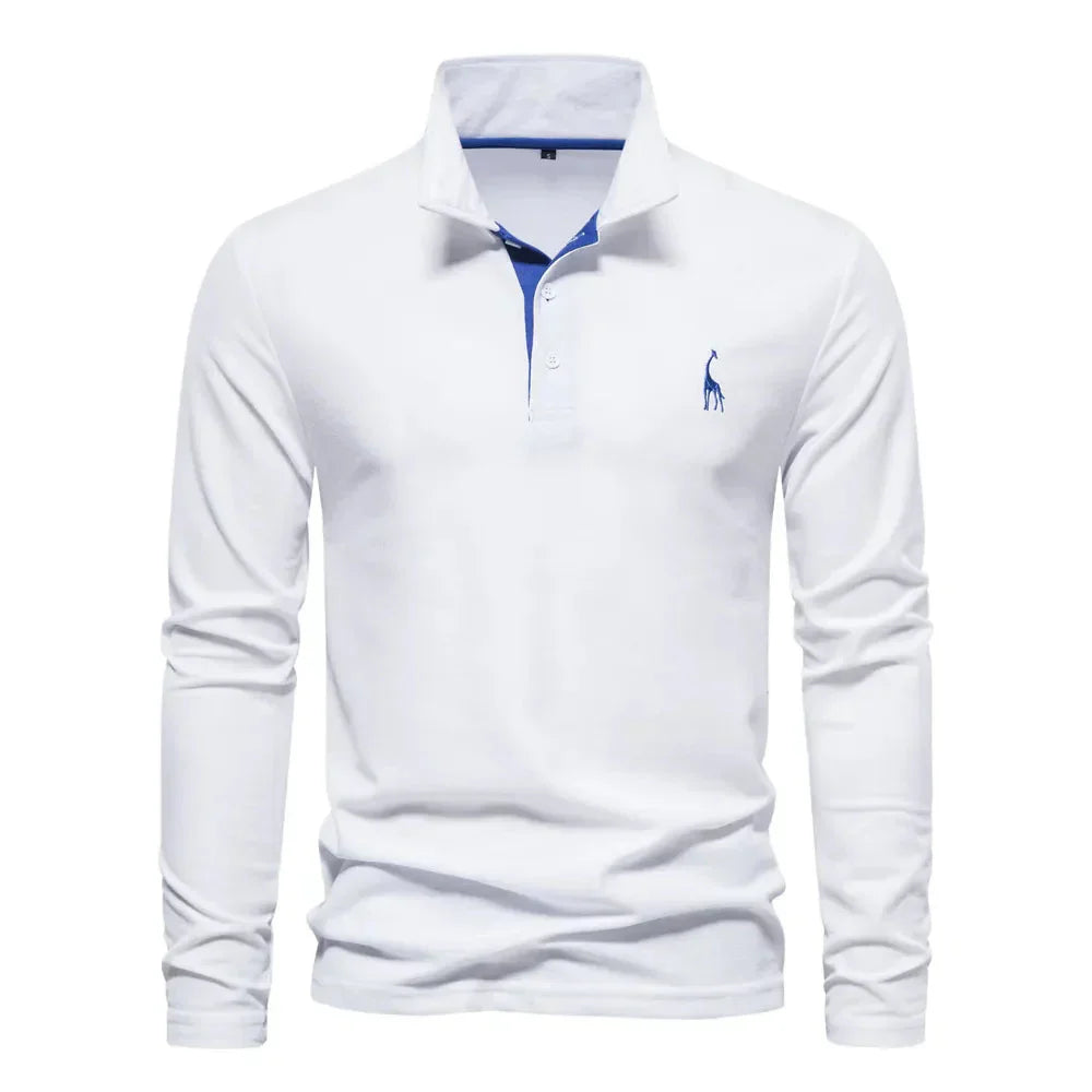 Heren Poloshirt Lange Mouwen Klassiek Stijl