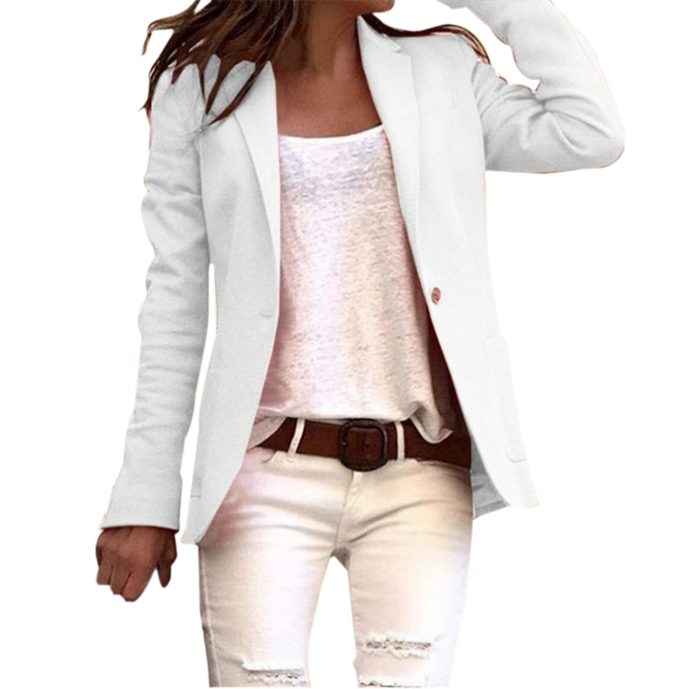 Dames Blazer Smal Model Lange Mouwen Werk Outfit - Mode Vibes