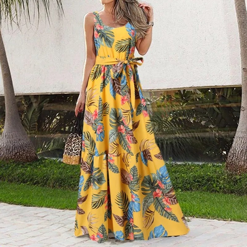 Jurk met Bloemenprint Zomerjurk Vrouw Los