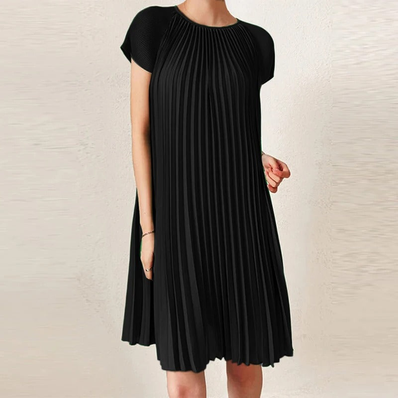 Elegante Jurk met Plooien voor Vrouw - Mode Vibes