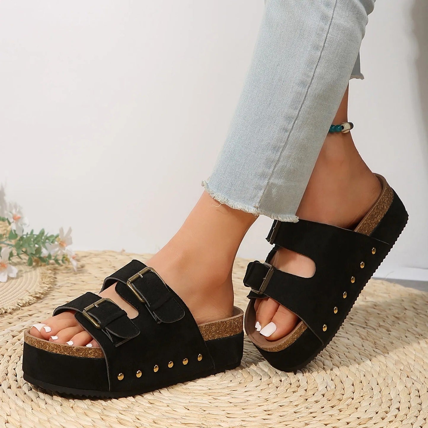 Sandalen met Dubbele Band en Gesp Leona - Mode Vibes