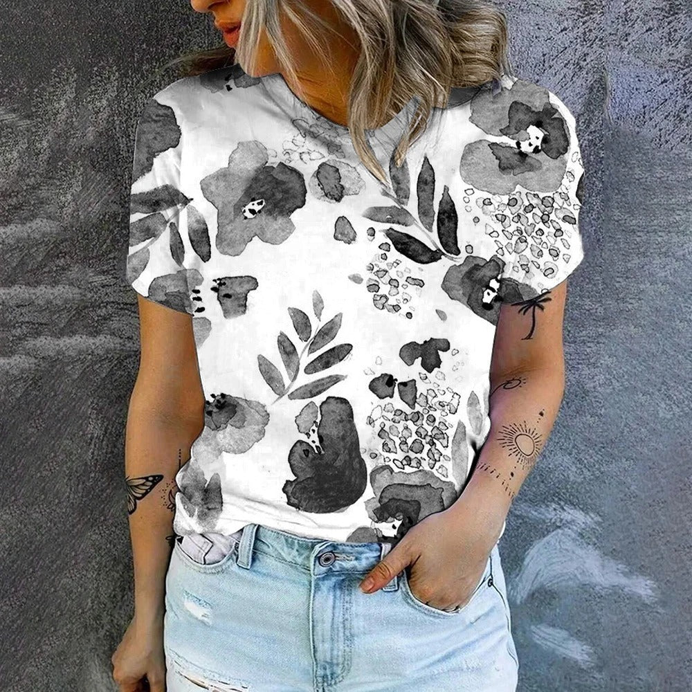 Damestop Korte Mouwen Zomerse Look