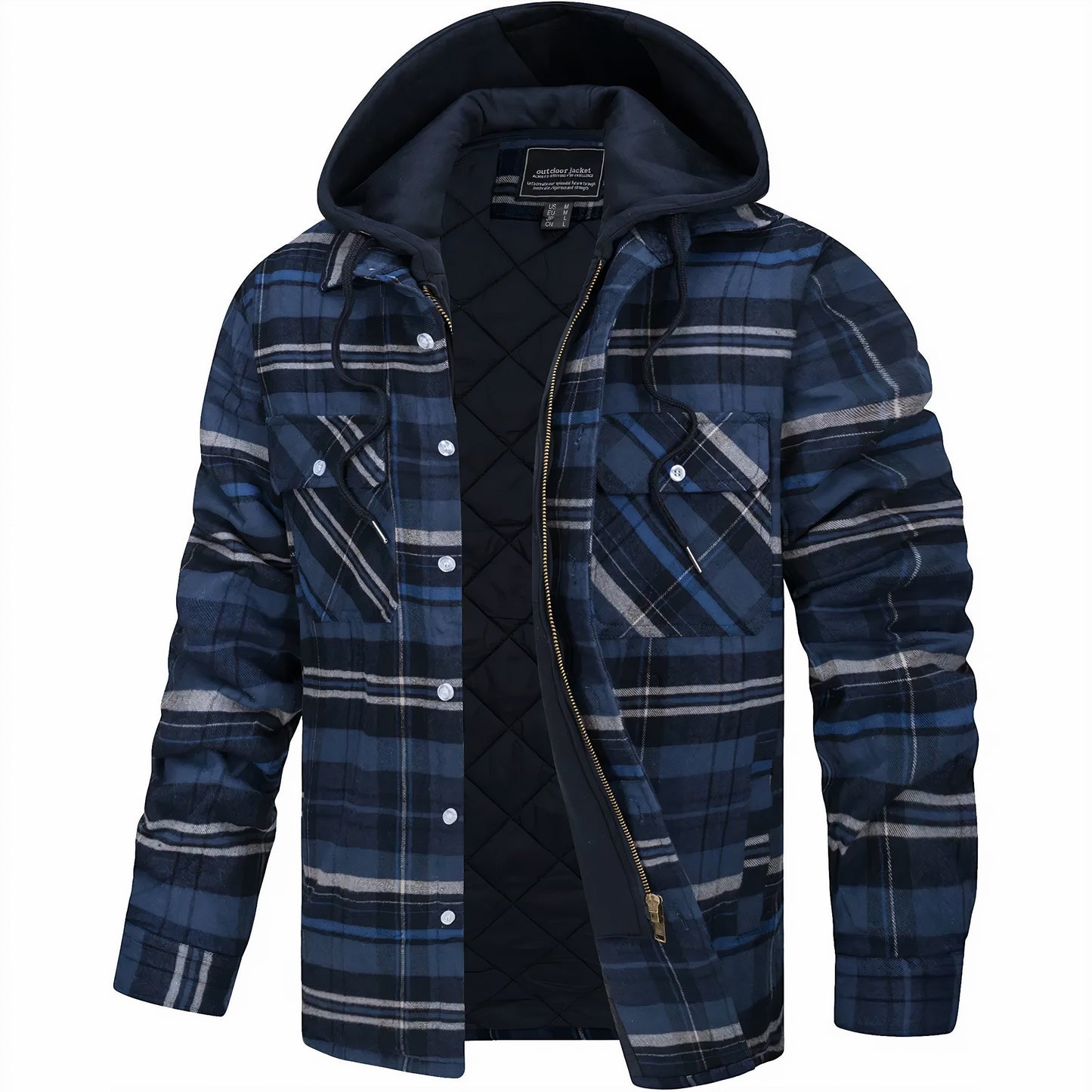 Geruite Heren Jas Waterdicht Warme Outdoor Jas