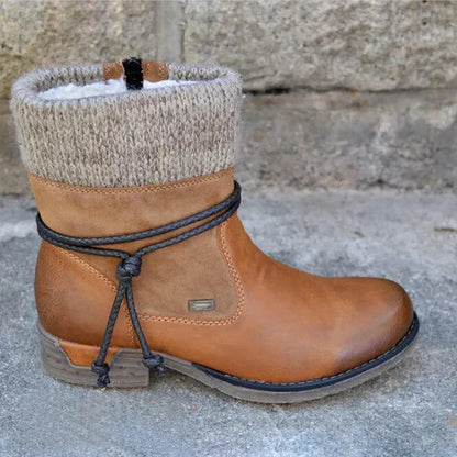 Leren Enkellaarsjes Herfst Bruin Damesschoenen