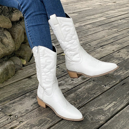 Cowboylaarzen Met Metalen Versiering Country Stijl