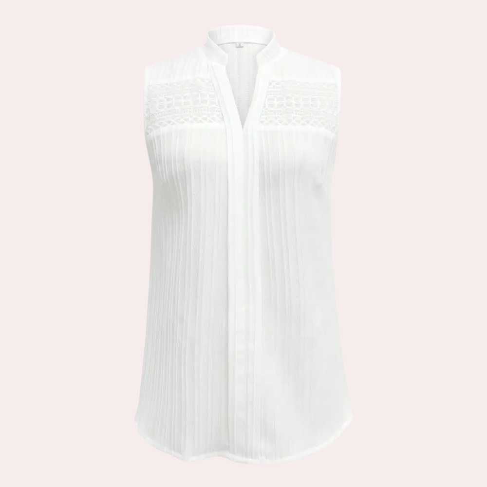 Vrouwelijke Witte Zomer Top Casual Romy
