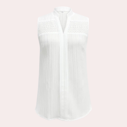 Vrouwelijke Witte Zomer Top Casual Romy
