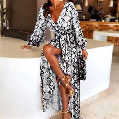 Zomerjurk Wikkeljurk Boho Stijl met Split