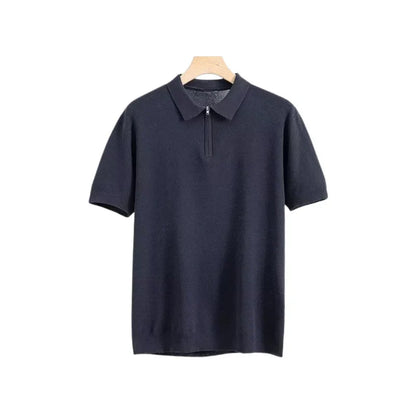 Willem | Lange mouw poloshirt in de kleur Marineblauw voor heren in Smart-casual stijl geschikt voor alle seizoenen.