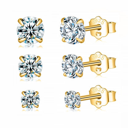 Kleine Zirkonia Oorbellen Elegante Rondes Oorhangers