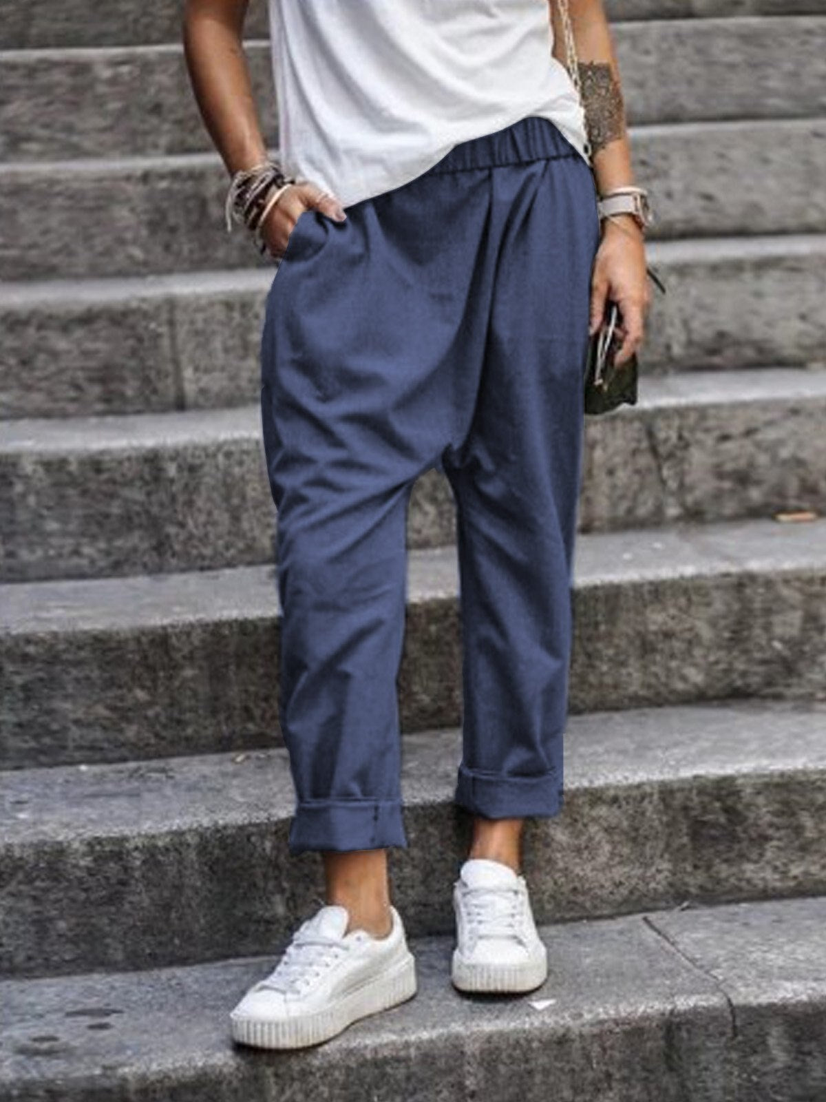 Linnen Broek Zomer Casual Dames