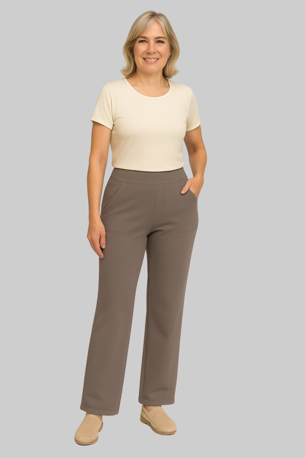 Elvira Stretchbroek Dames – Comfortabele Broek met Hoge Taille en Zakken