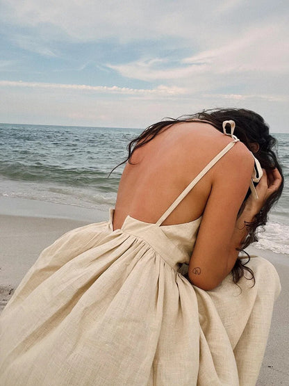 Zomerjurk Linnen Elegante Fit en Flare Jurk