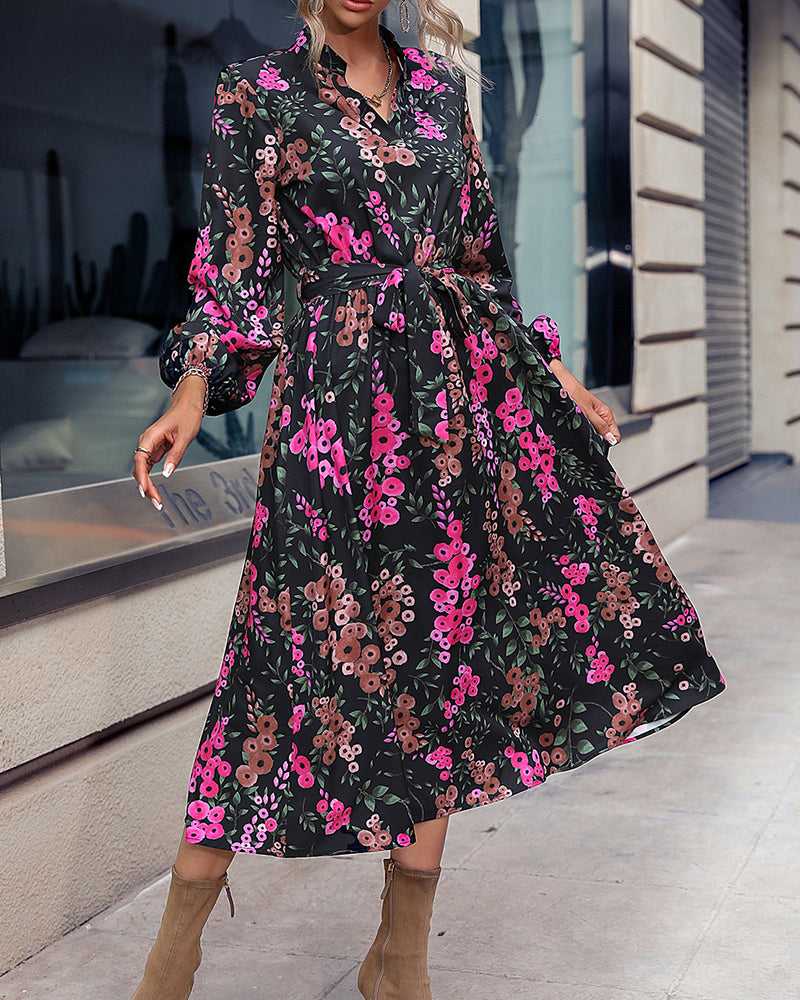 Vrouwenjurk Bloemenprint V-Hals Zomerjurk - Mode Vibes