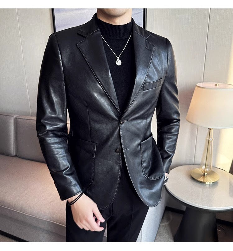 Leren Blazer Heren - Stijlvolle Leren Jas - Mode Vibes