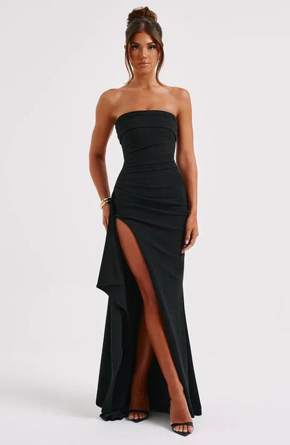 Vrouwelijke Off-Shoulder Maxi Jurk met Twist Detail Zomerjurk