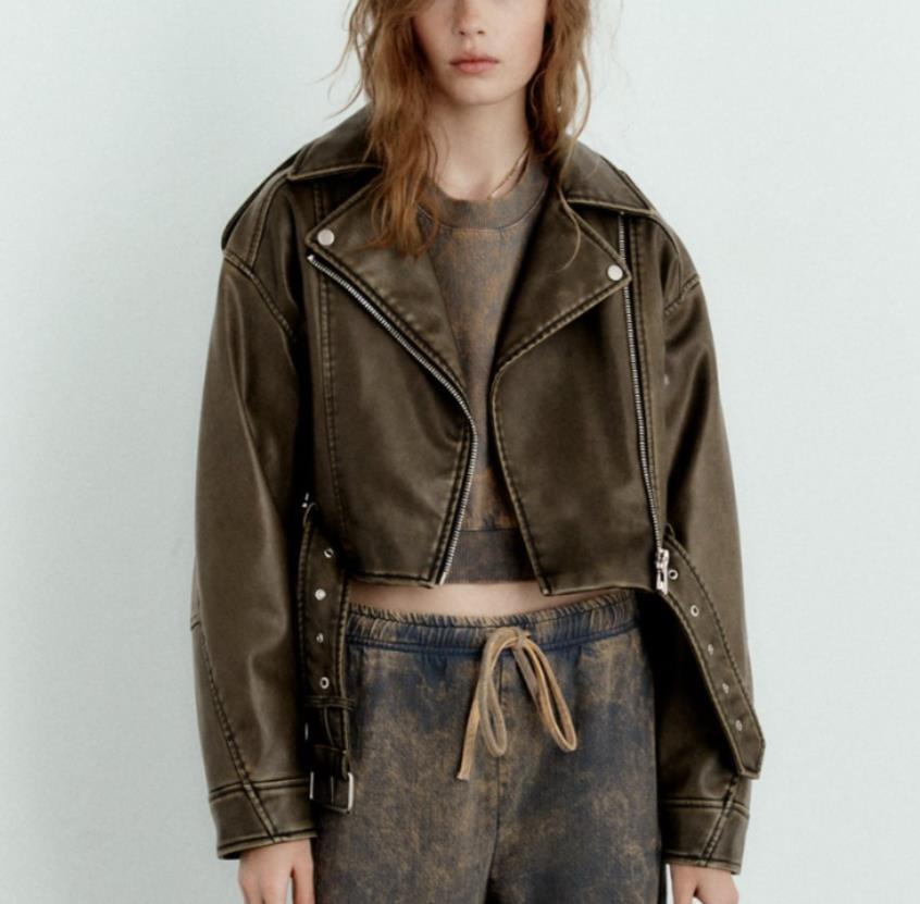 Leren Jacket Dame zwart klassiek design