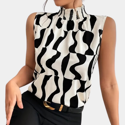 Amarise T-shirt met Hoge Halslijn voor Dames