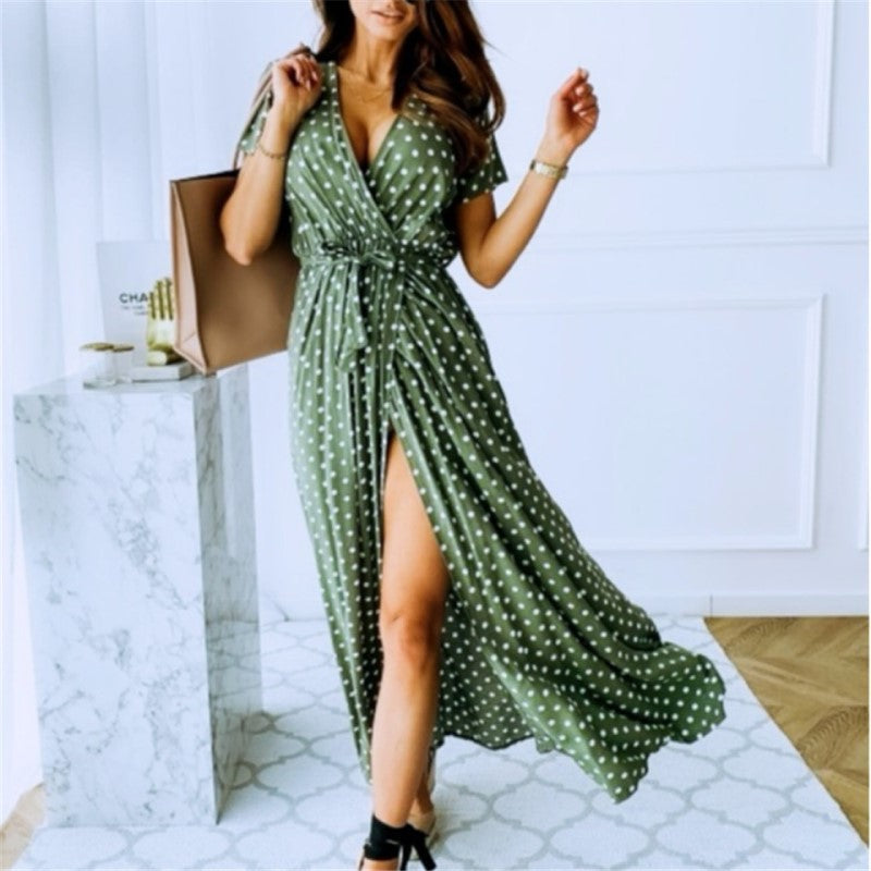 Bohemian Jurk Maxi Lengte met Diepe Split