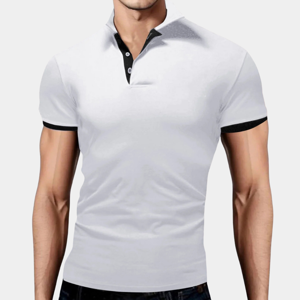 Witte Heren Polo Klassiek Elegant Tiberius - Mode Vibes