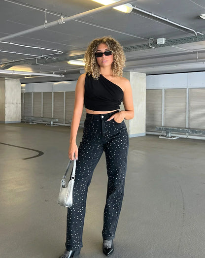 Glitter Dames Jeans Glimmer Stijl